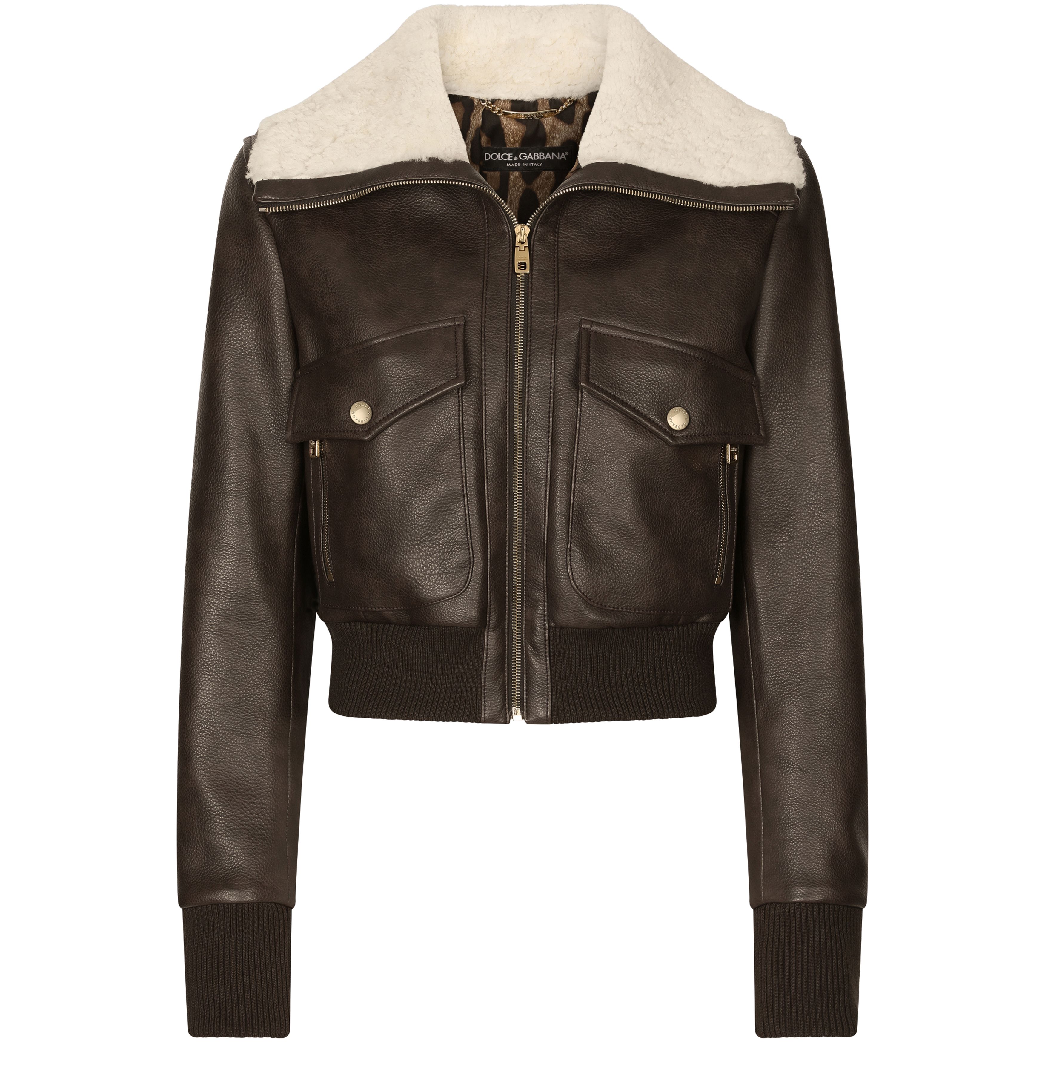 Dolce & Gabbana Faux leather and sheepskin jacket