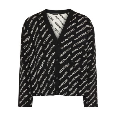 Balenciaga Monogram print buttoned cardigan