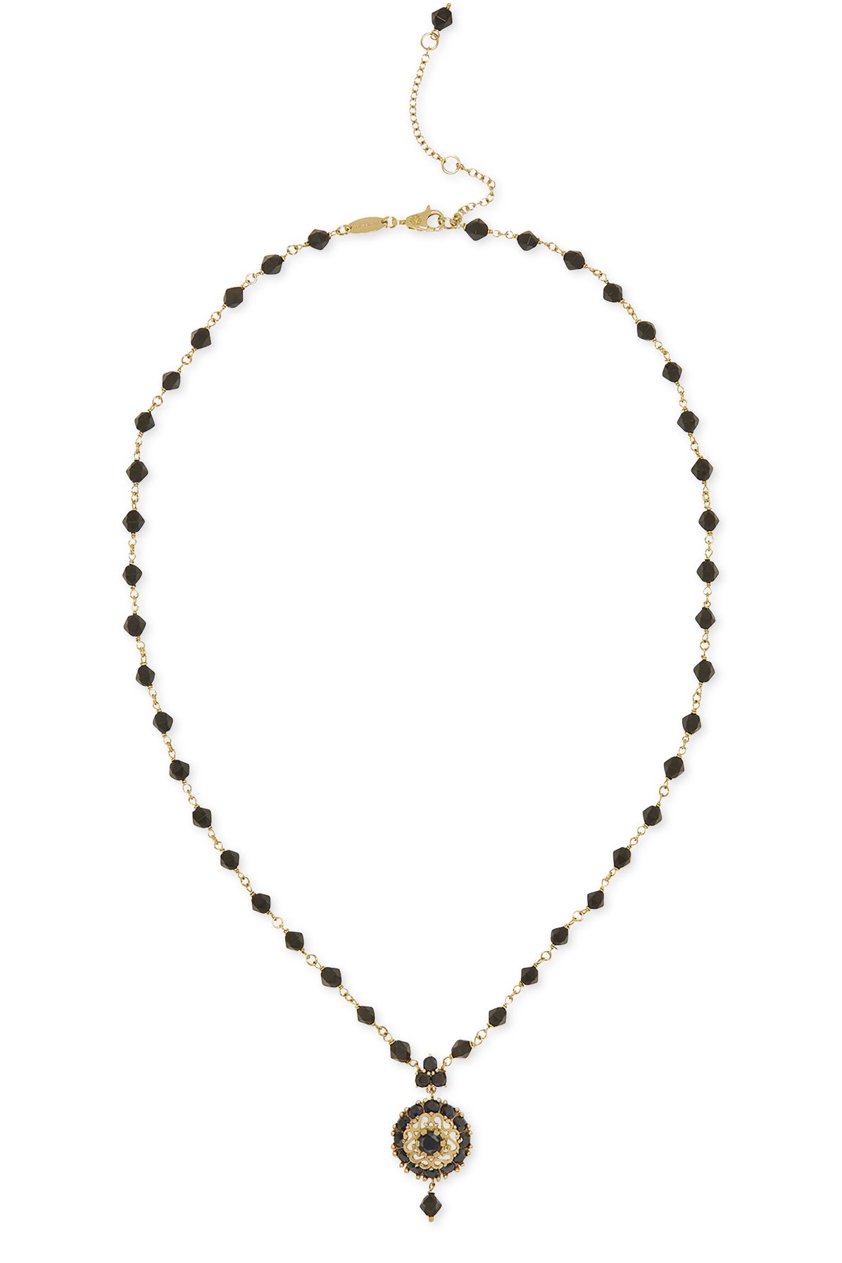 Dolce & Gabbana Necklace with black jade and sapphire pendant