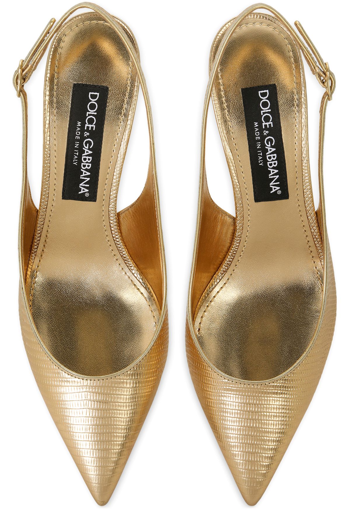 Dolce & Gabbana Foiled calfskin slingbacks