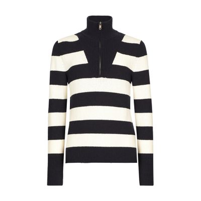 Dolce & Gabbana Striped cotton pullover with zipper