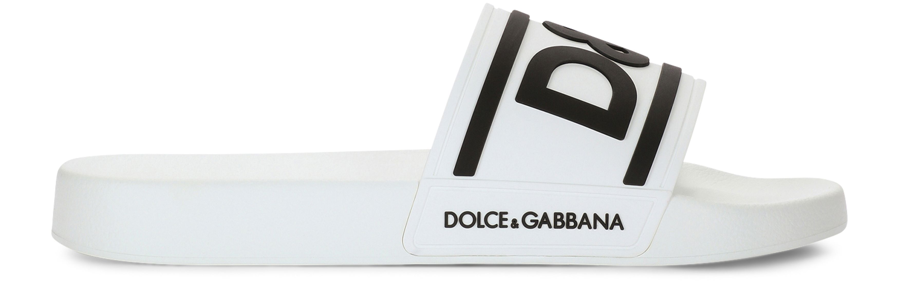 Dolce & Gabbana Rubber beachwear sliders with DG logo