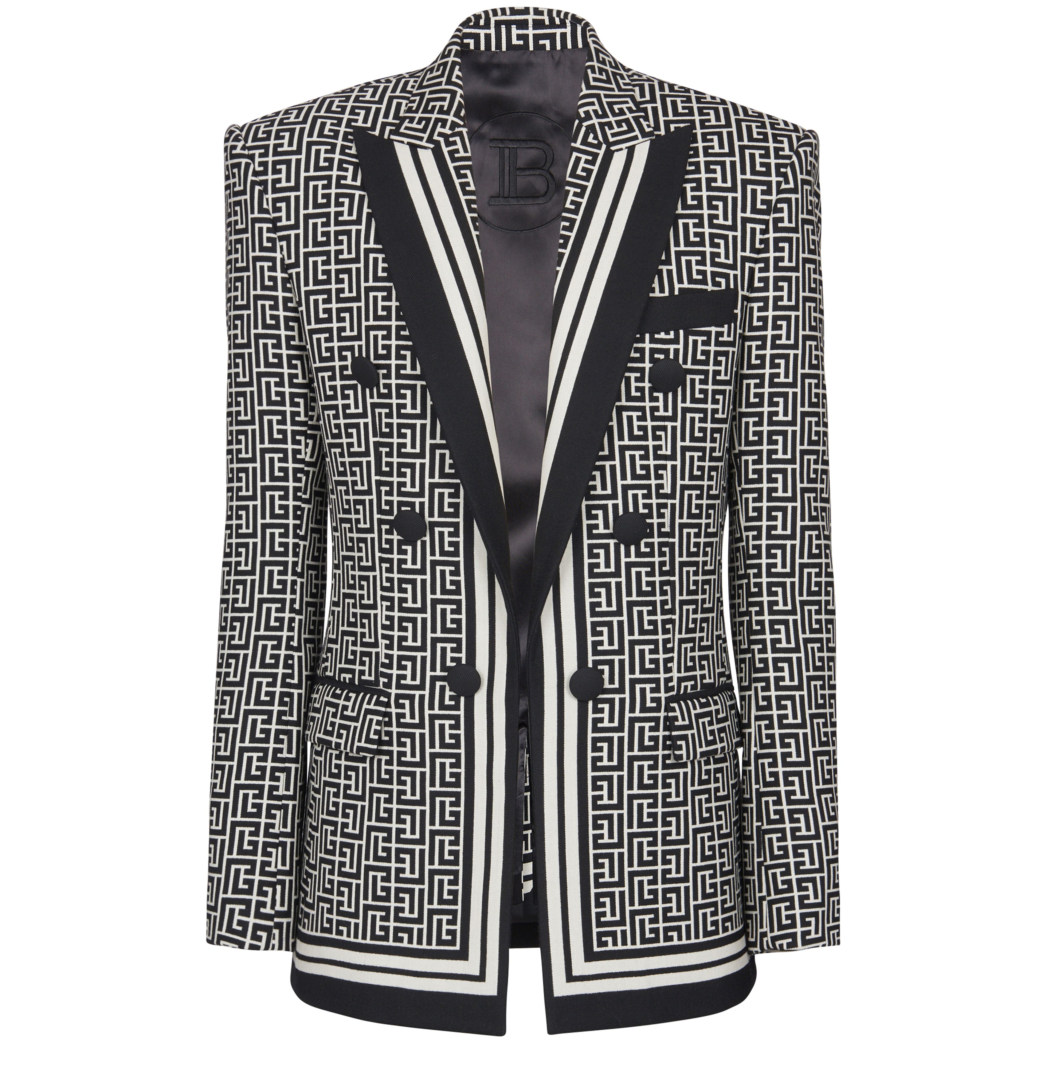 Balmain 6-button wool monogrammed jacket