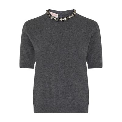 VALENTINO GARAVANI Embroidered wool top