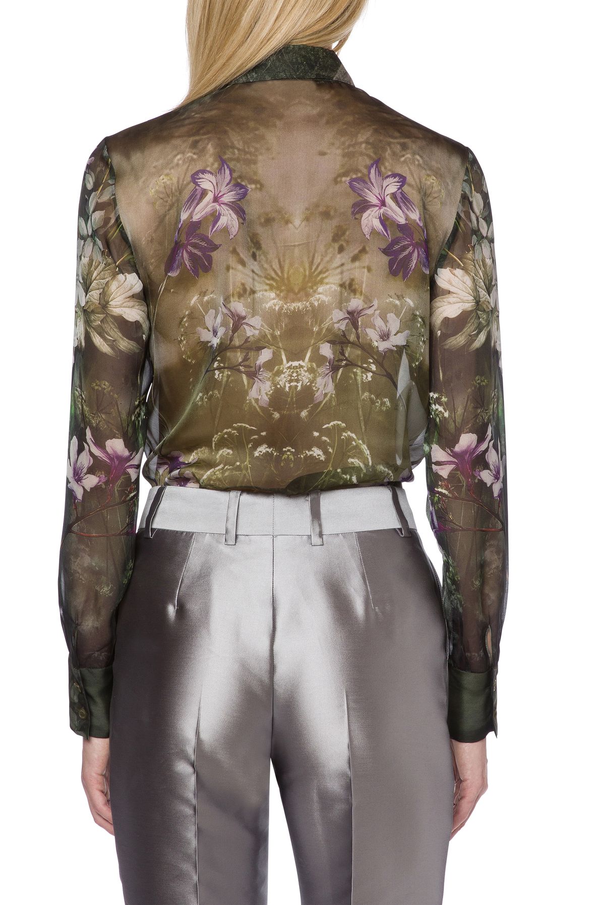 Alberta Ferretti Winter Garden chiffon shirt