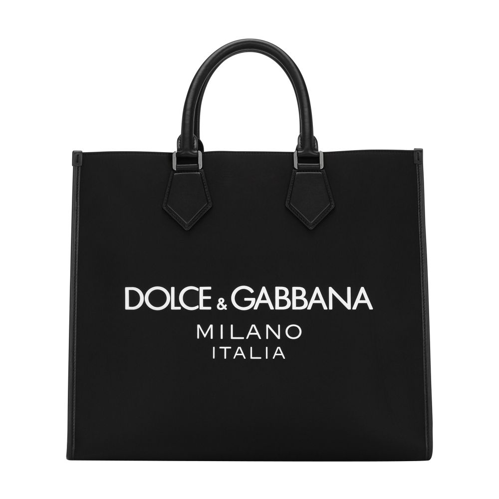 Dolce & Gabbana Large nylon shopper with rubberized logo