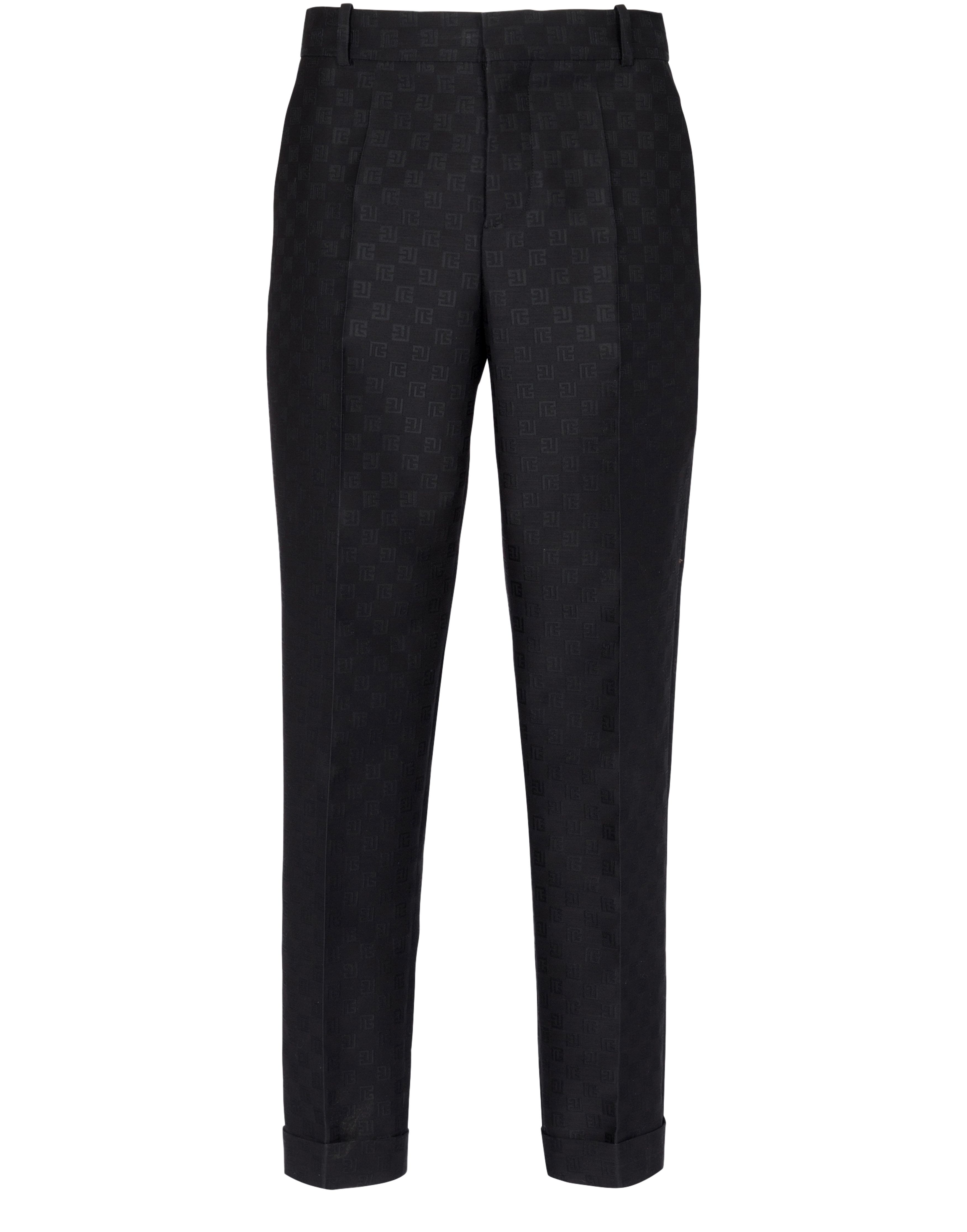 Balmain Straight-Leg Mini Monogrammed Trousers