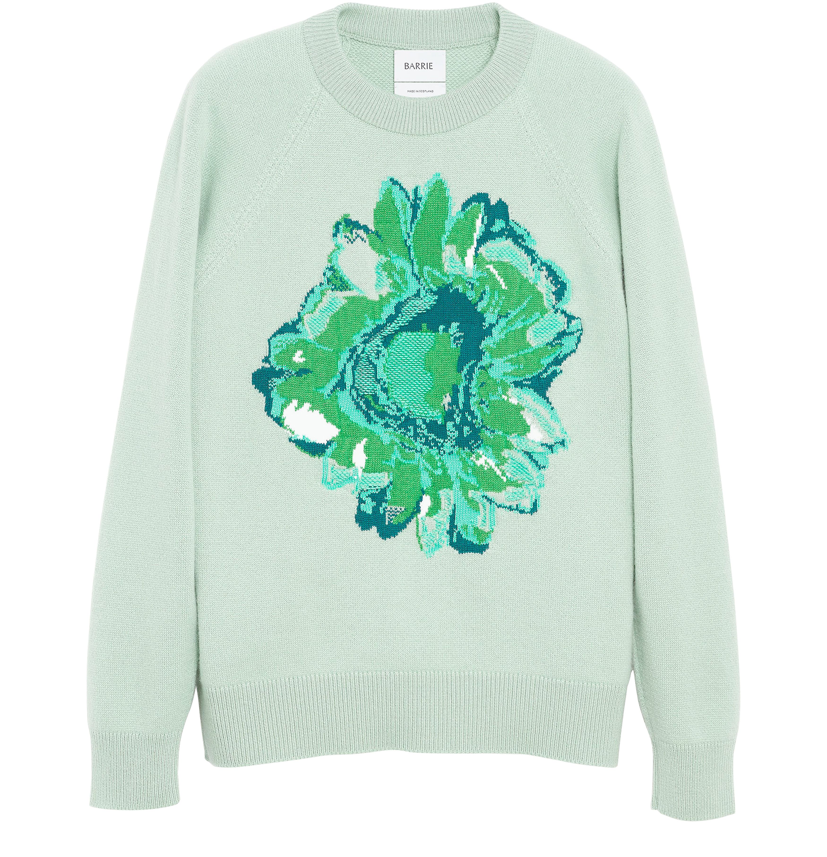 Barrie Jumper with a flower motif in cashmere and cotton