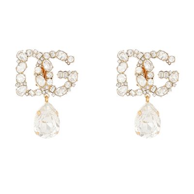 Dolce & Gabbana Rhinestone earrings with logo