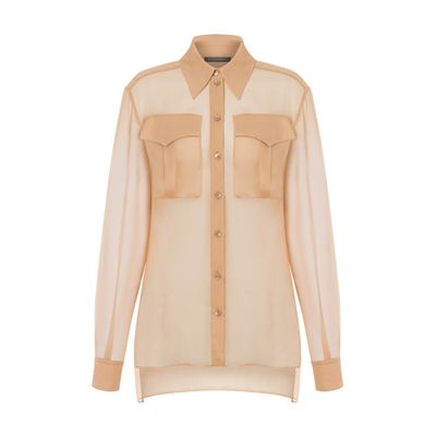 Alberta Ferretti Organic chiffon shirt with pockets