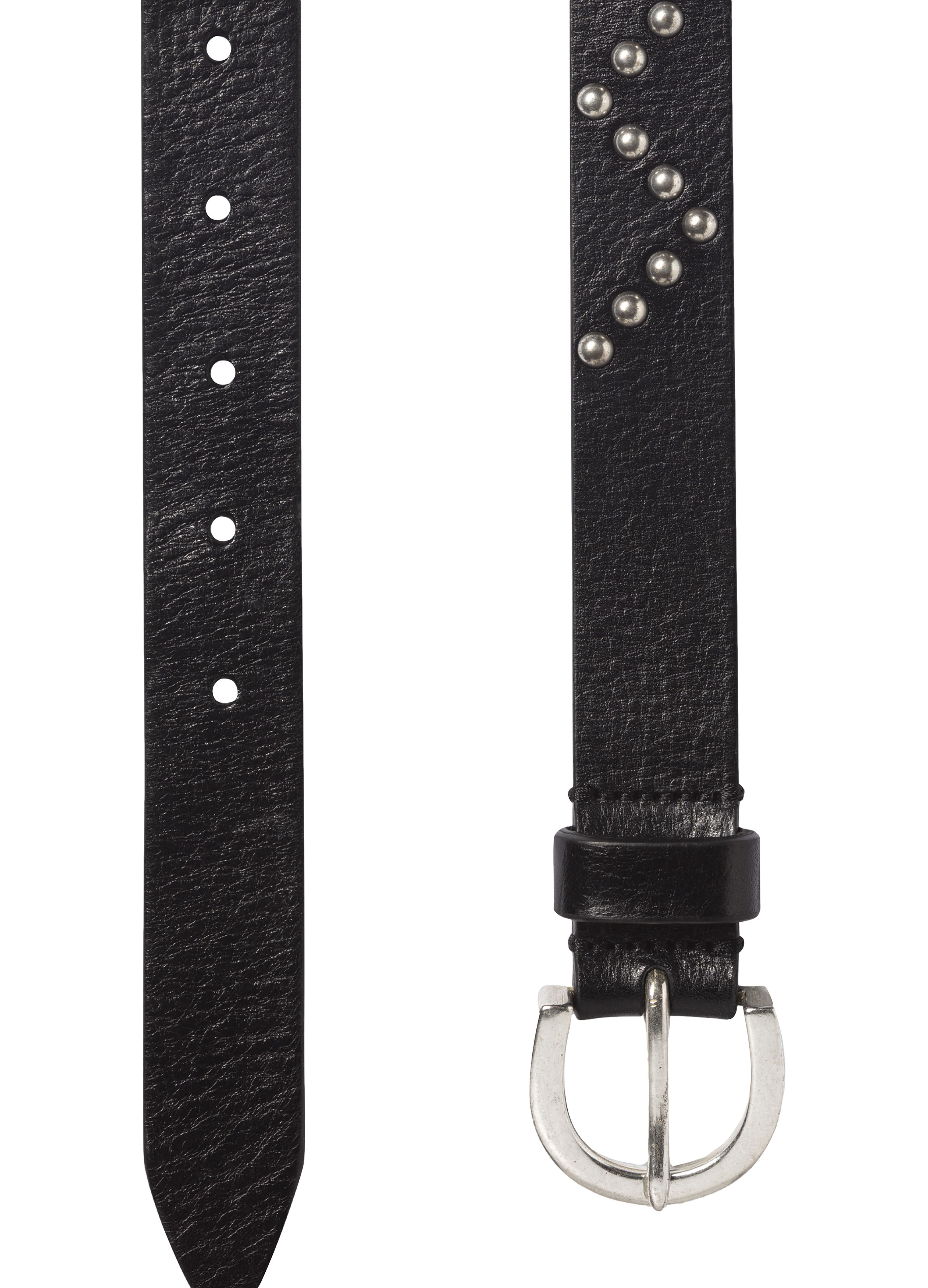  Calfskin leather belt with studs