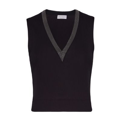 Brunello Cucinelli Ribbed jersey top