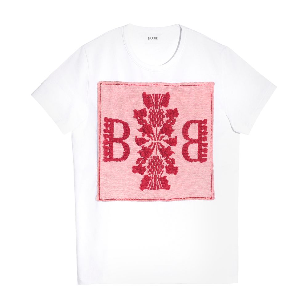 Barrie Cotton t-shirt with Barrie logo cashmere patch