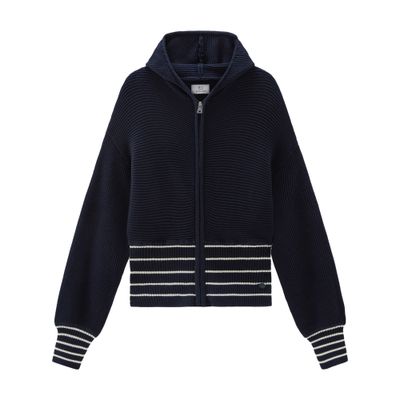 Woolrich Pure cotton sweater with hood and zip