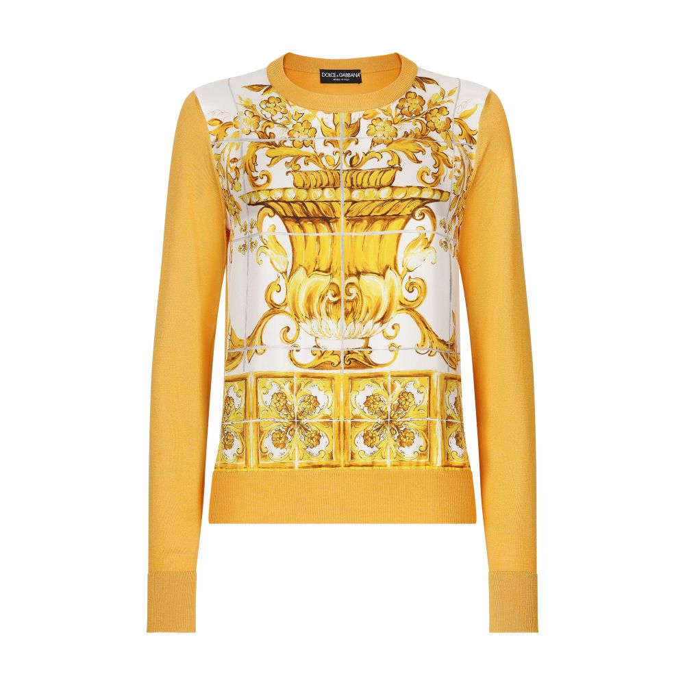 Dolce & Gabbana Sweater with majolica front panel