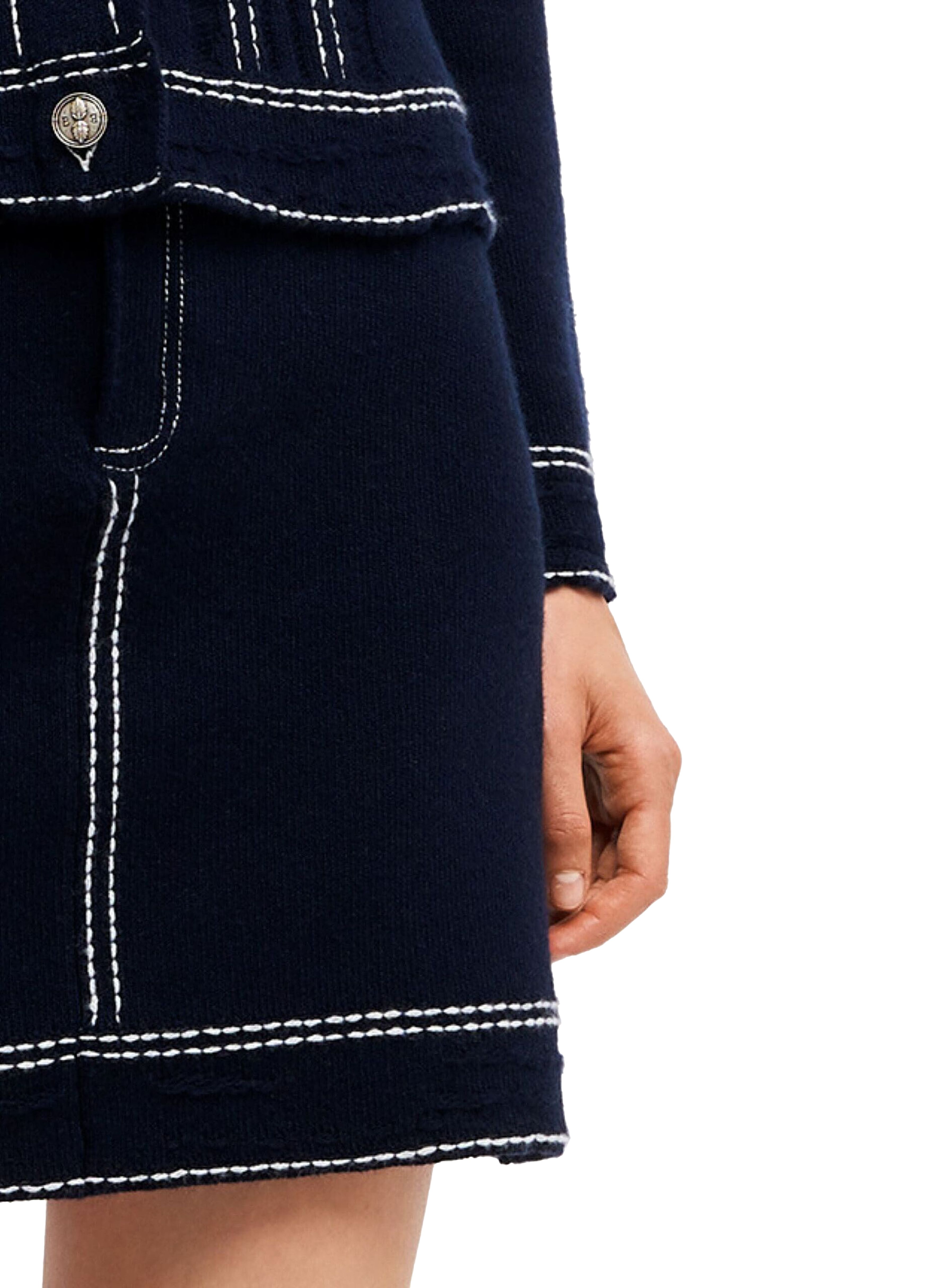 Barrie Denim cashmere and cotton skirt