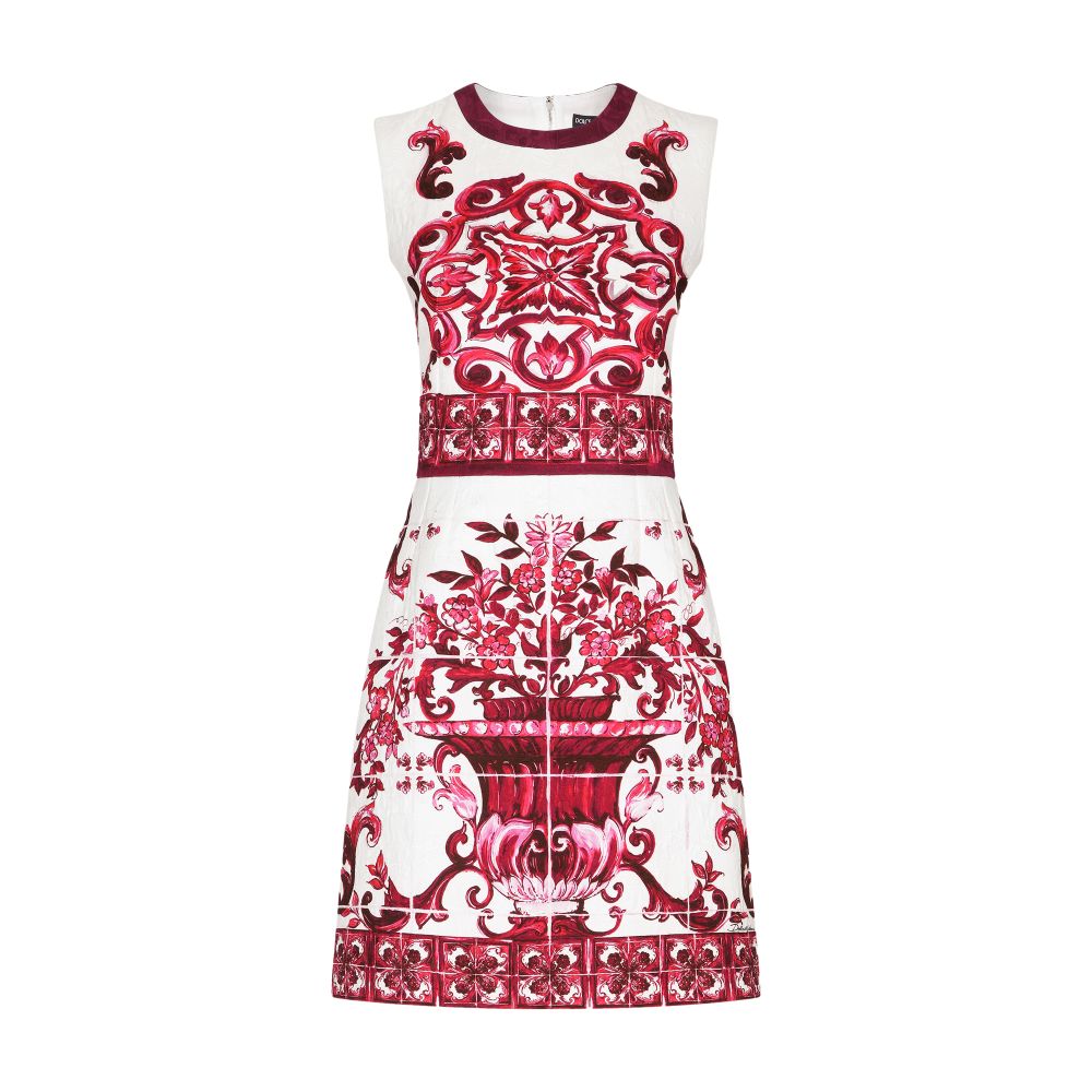 Dolce & Gabbana Short majolica-print brocade dress