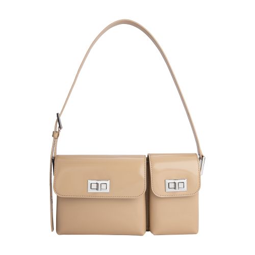 BY FAR Billy Semi Patent Leather Shoulder Bag