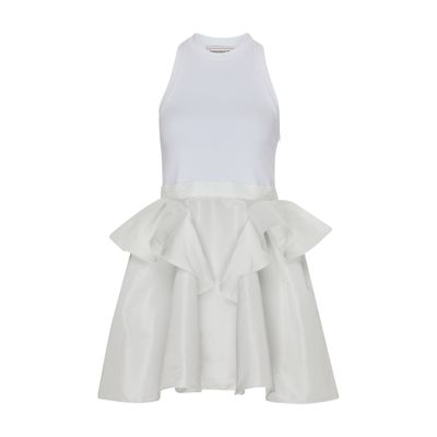 Alexander McQueen Short Ruffles Cotton Dress