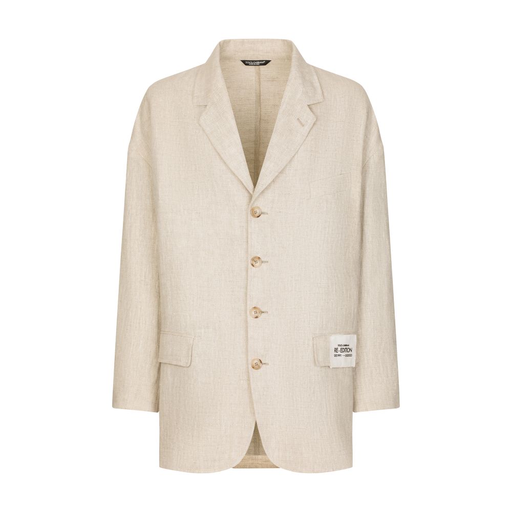 Dolce & Gabbana Oversize single-breasted linen and viscose jacket