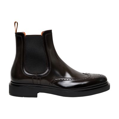 Santoni Leather brogue Chelsea boots