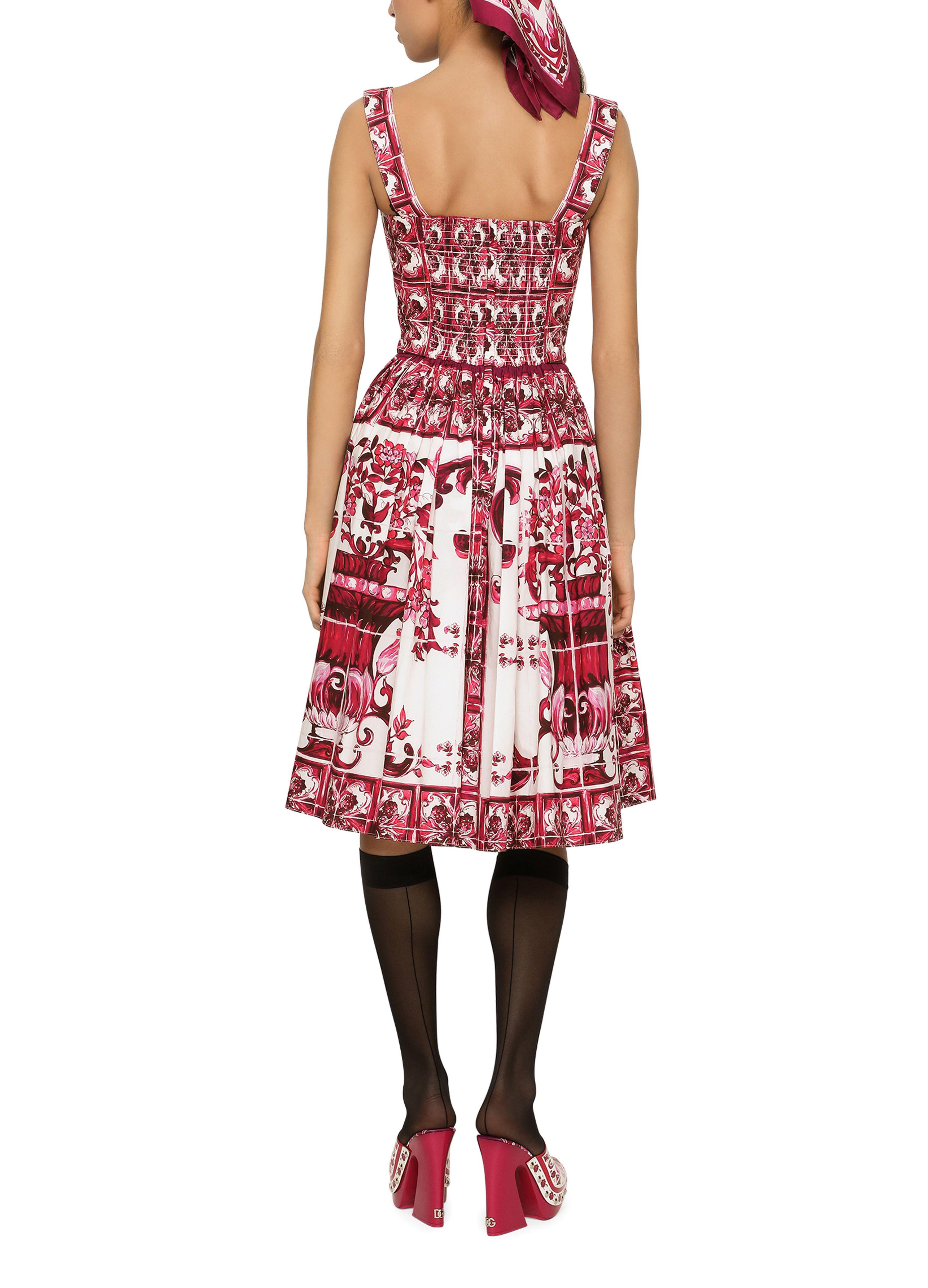 Dolce & Gabbana Majolica midi corset dress