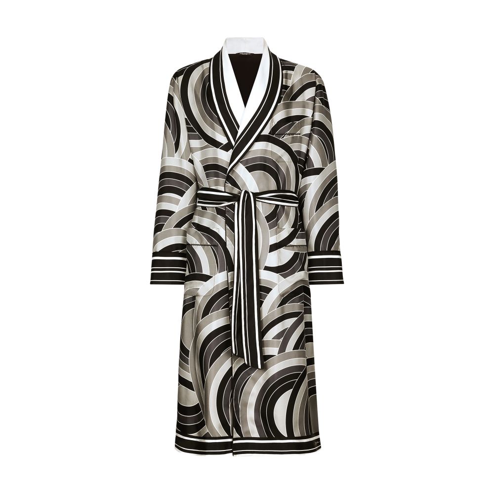 Dolce & Gabbana Printed silk twill robe