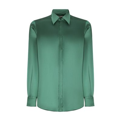 Dolce & Gabbana Silk satin Martini-fit shirt