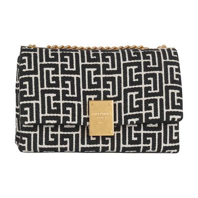 Balmain 1945 Soft small bag with jacquard monogram