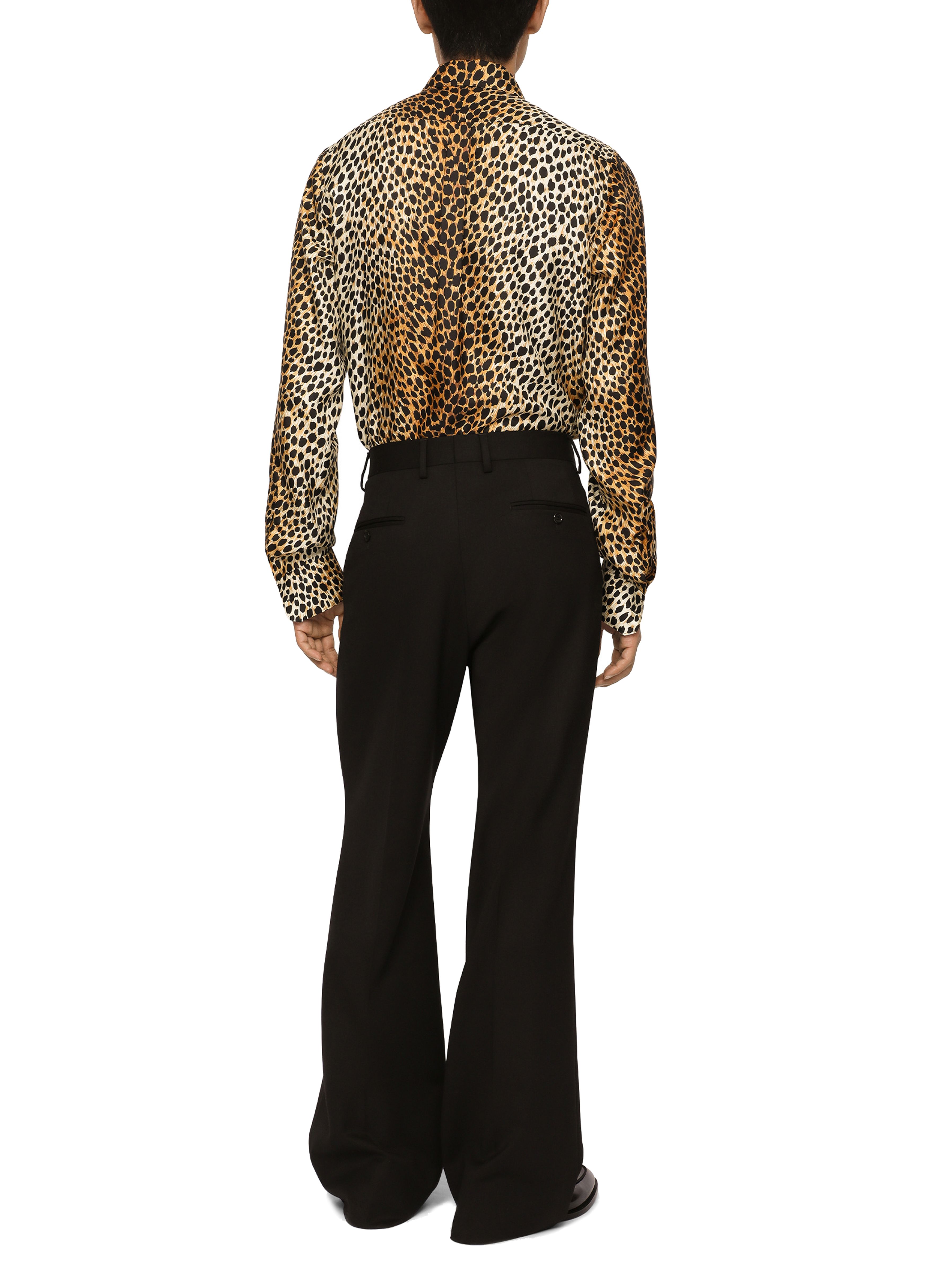 Dolce & Gabbana Silk twill Martini-fit shirt with ocelot print