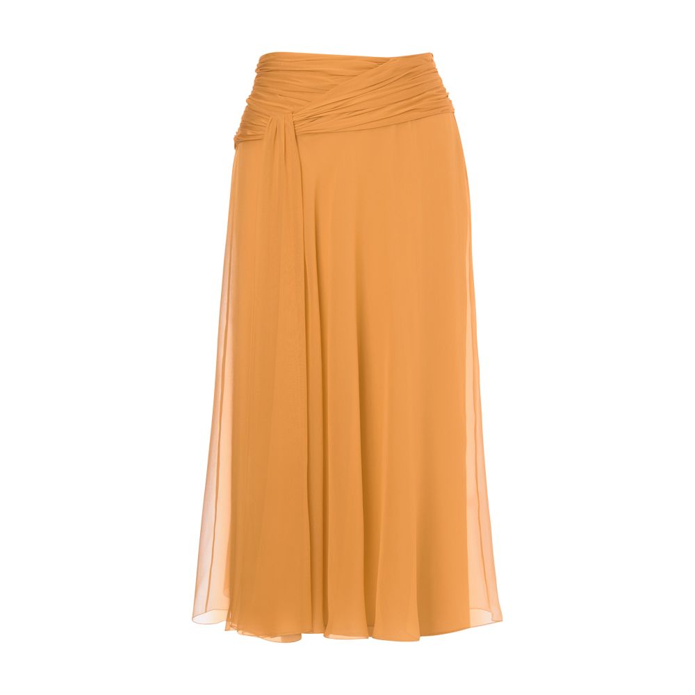 Alberta Ferretti Organic chiffon longuette skirt