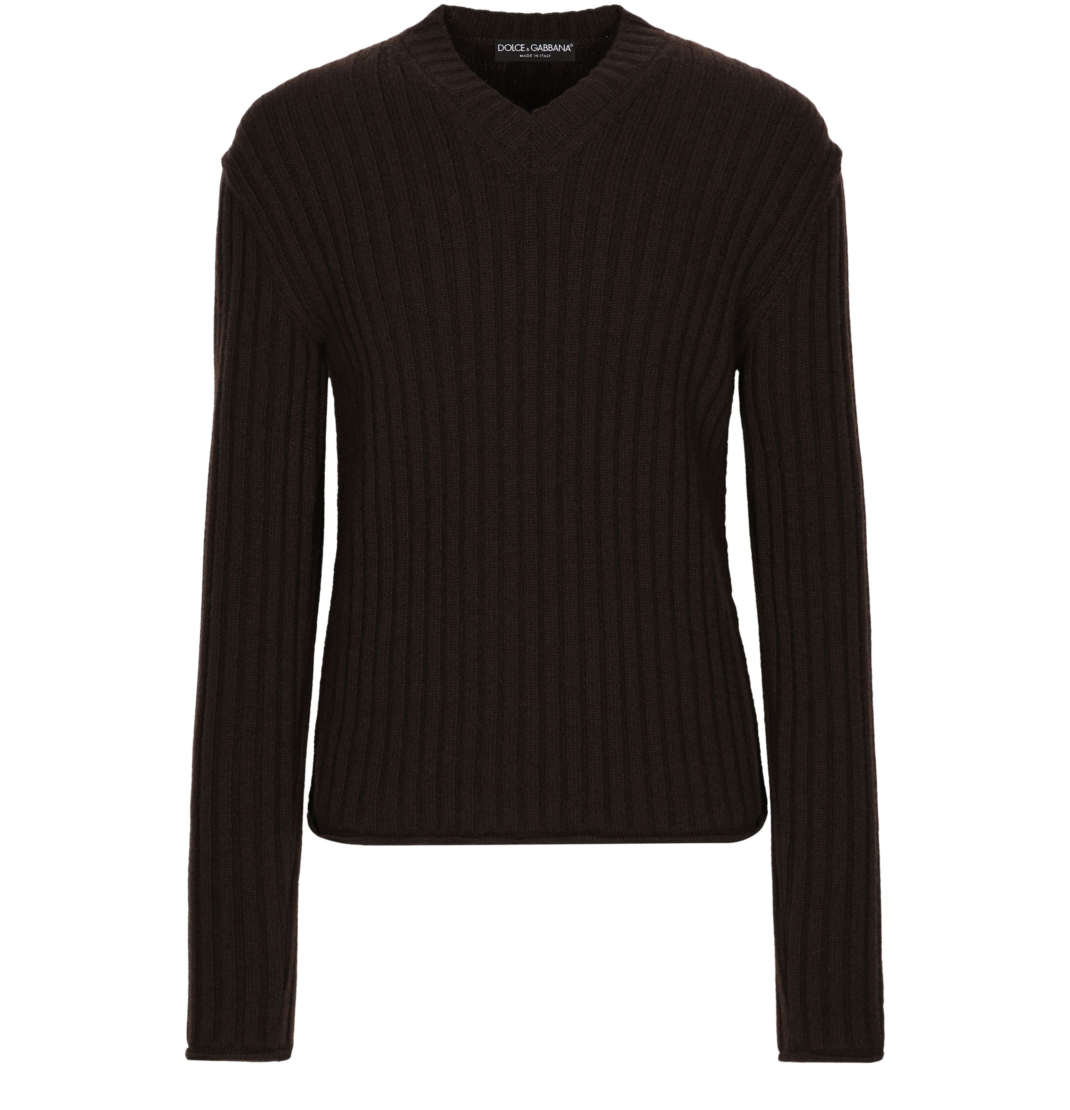 Dolce & Gabbana Ribbed wool V-neck sweater