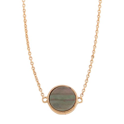  Mini ever black Mother of Pearl disc necklace