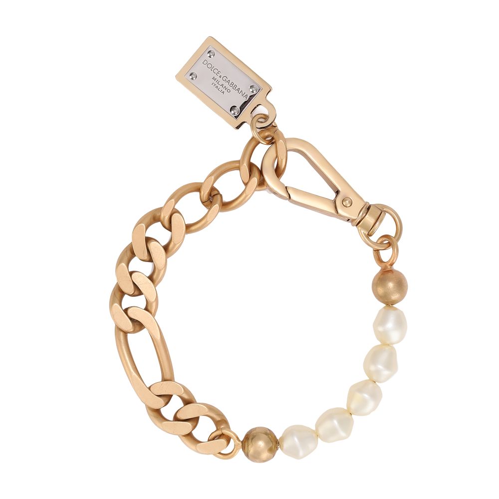 Dolce & Gabbana Link bracelet with DG-logo pearls