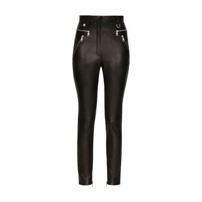 Dolce & Gabbana Faux leather jeans with zipper