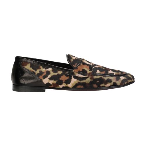 Dolce & Gabbana Pony hair slippers with leopard and camouflage print