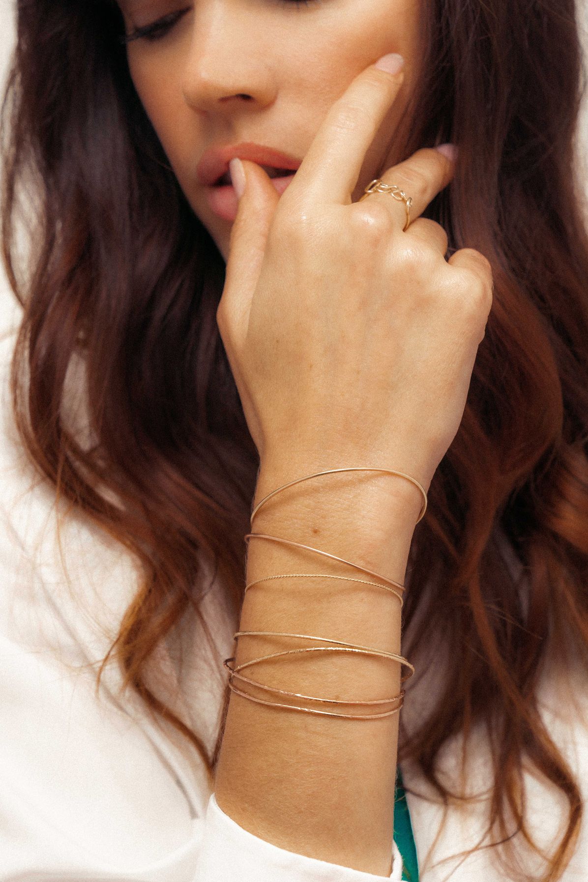  Nude Hammered Bracelet