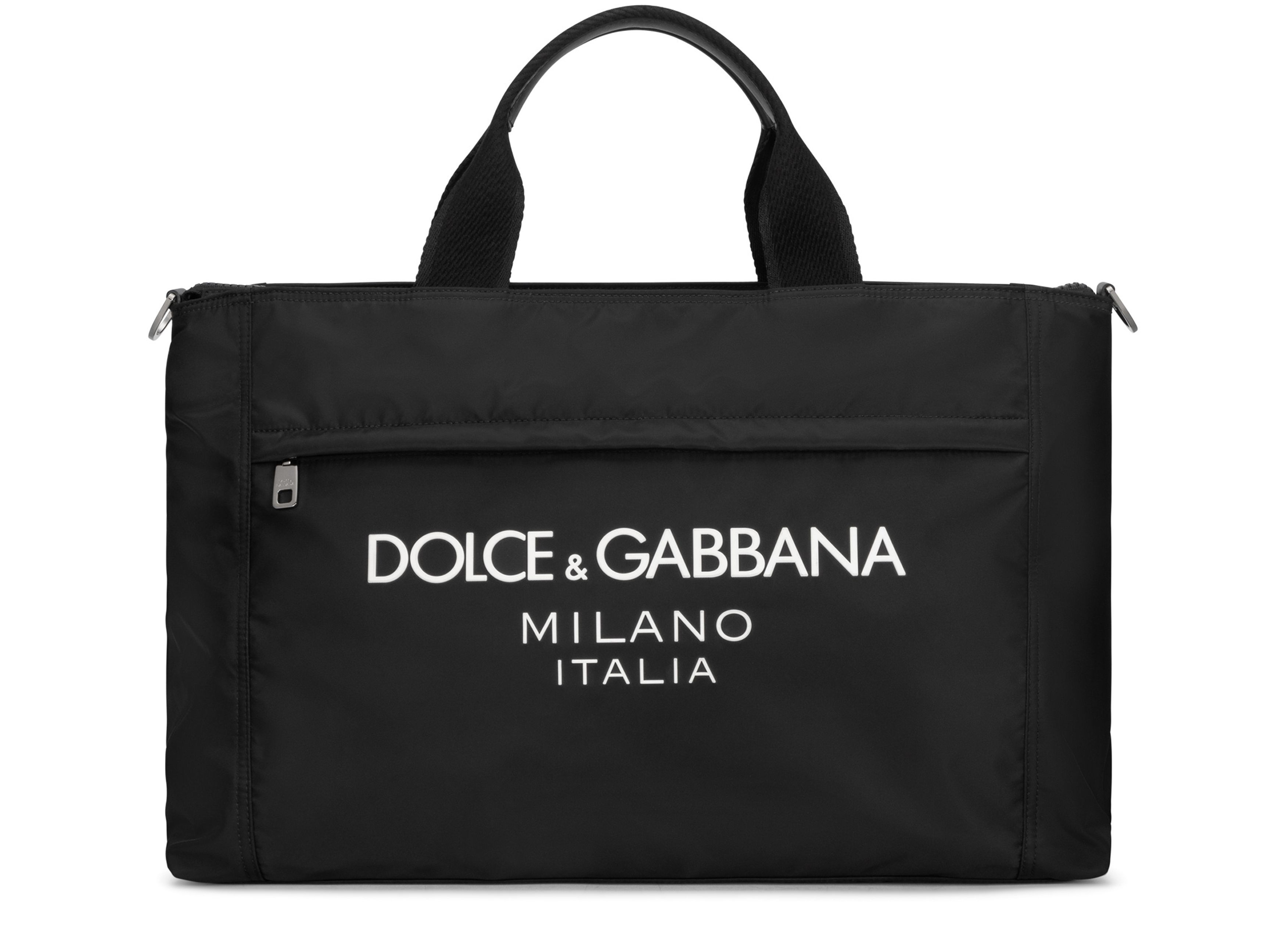 Dolce & Gabbana Nylon holdall with rubberized logo