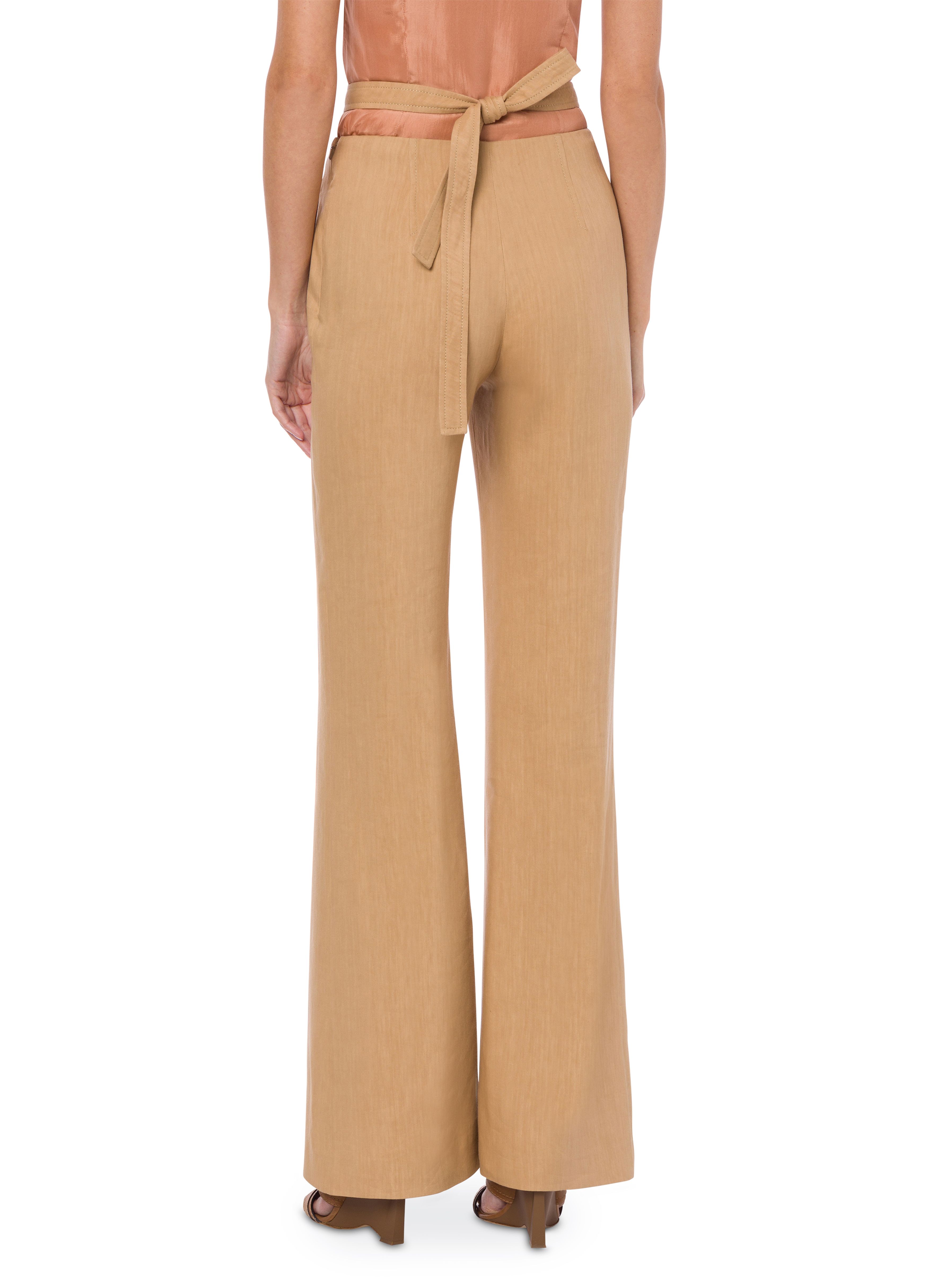 Alberta Ferretti Flare trousers in viscose twill and stretch linen