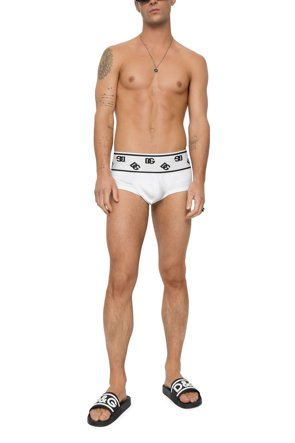 Dolce & Gabbana Fine-rib cotton Brando briefs with DG logo