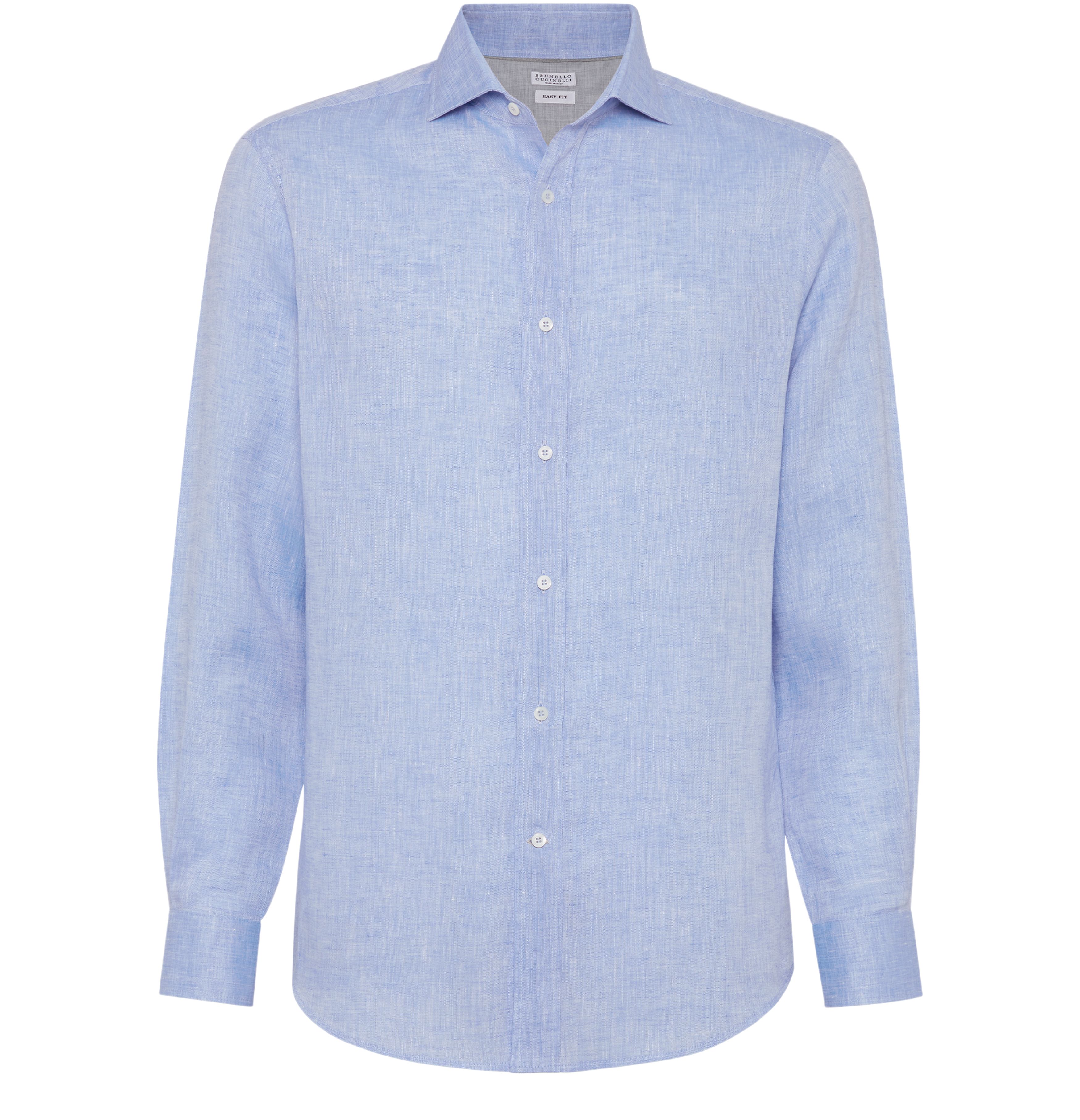 Brunello Cucinelli Linen easy fit shirt with spread collar