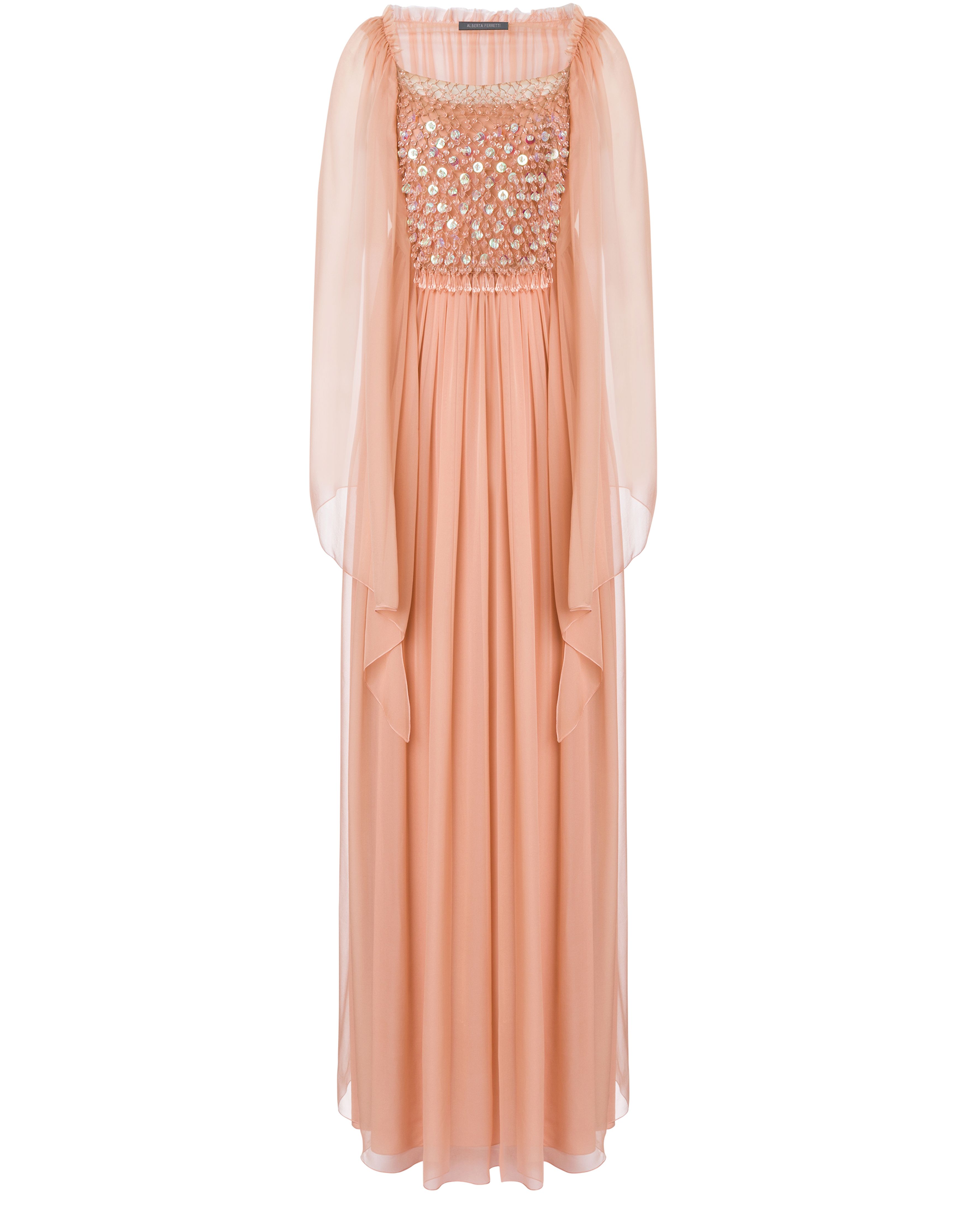 Alberta Ferretti Dress in organic chiffon with embroidery