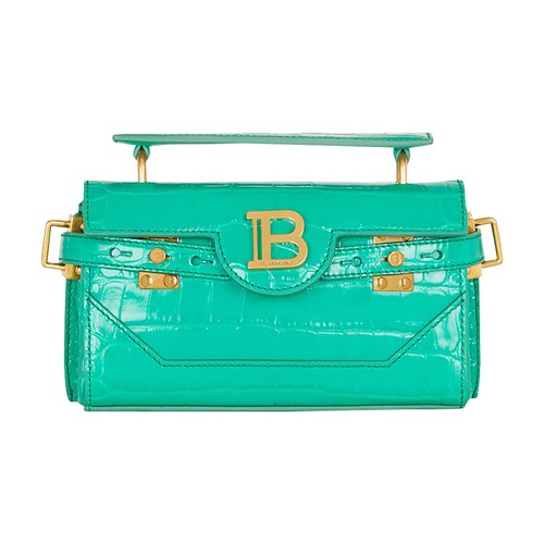 Balmain B-Buzz 19 Bag In Crocodile-Print Leather