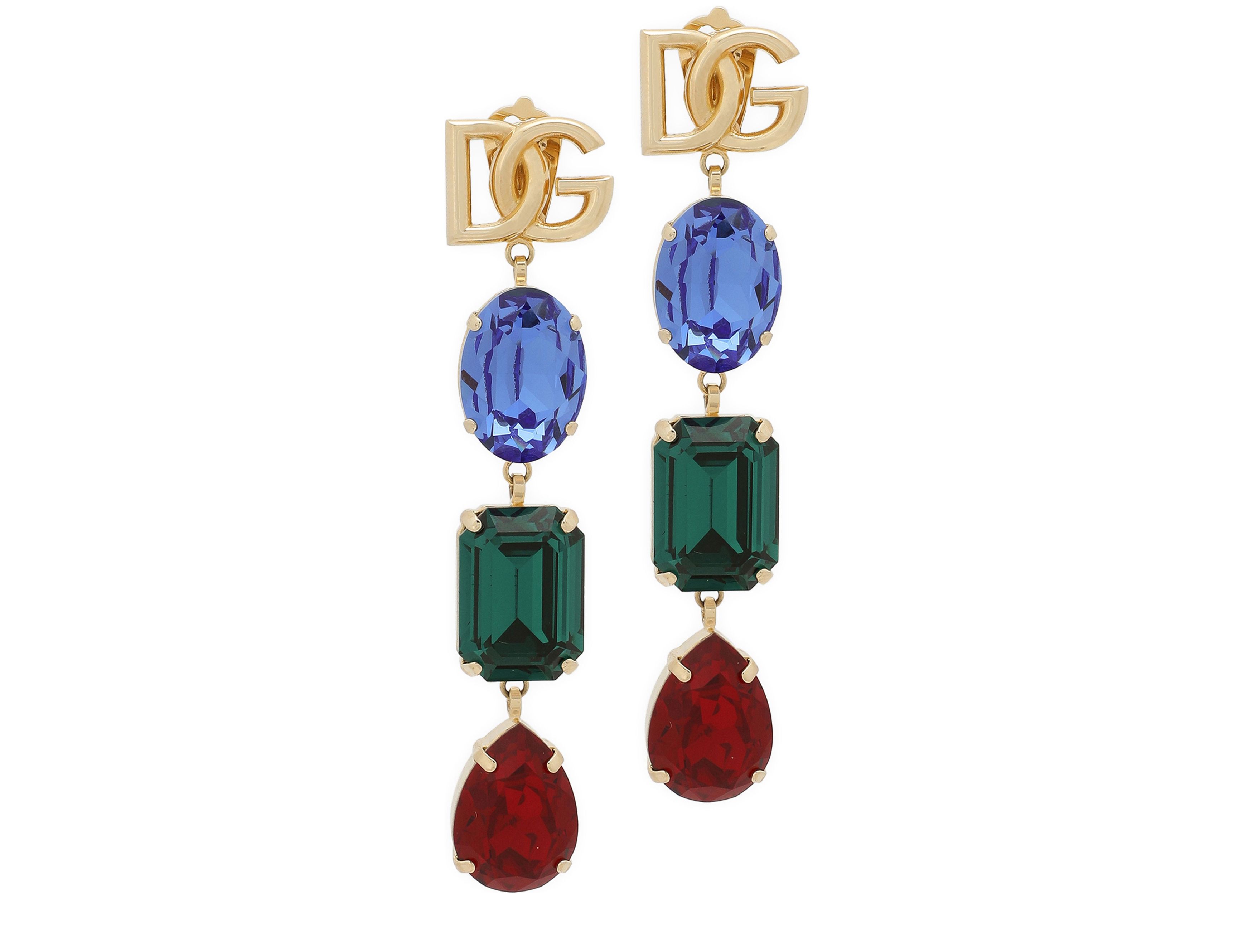 Dolce & Gabbana Earrings withlogo and rhinestones