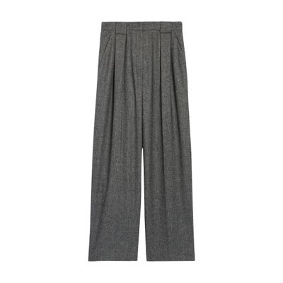  Two-tone wide-leg trousers