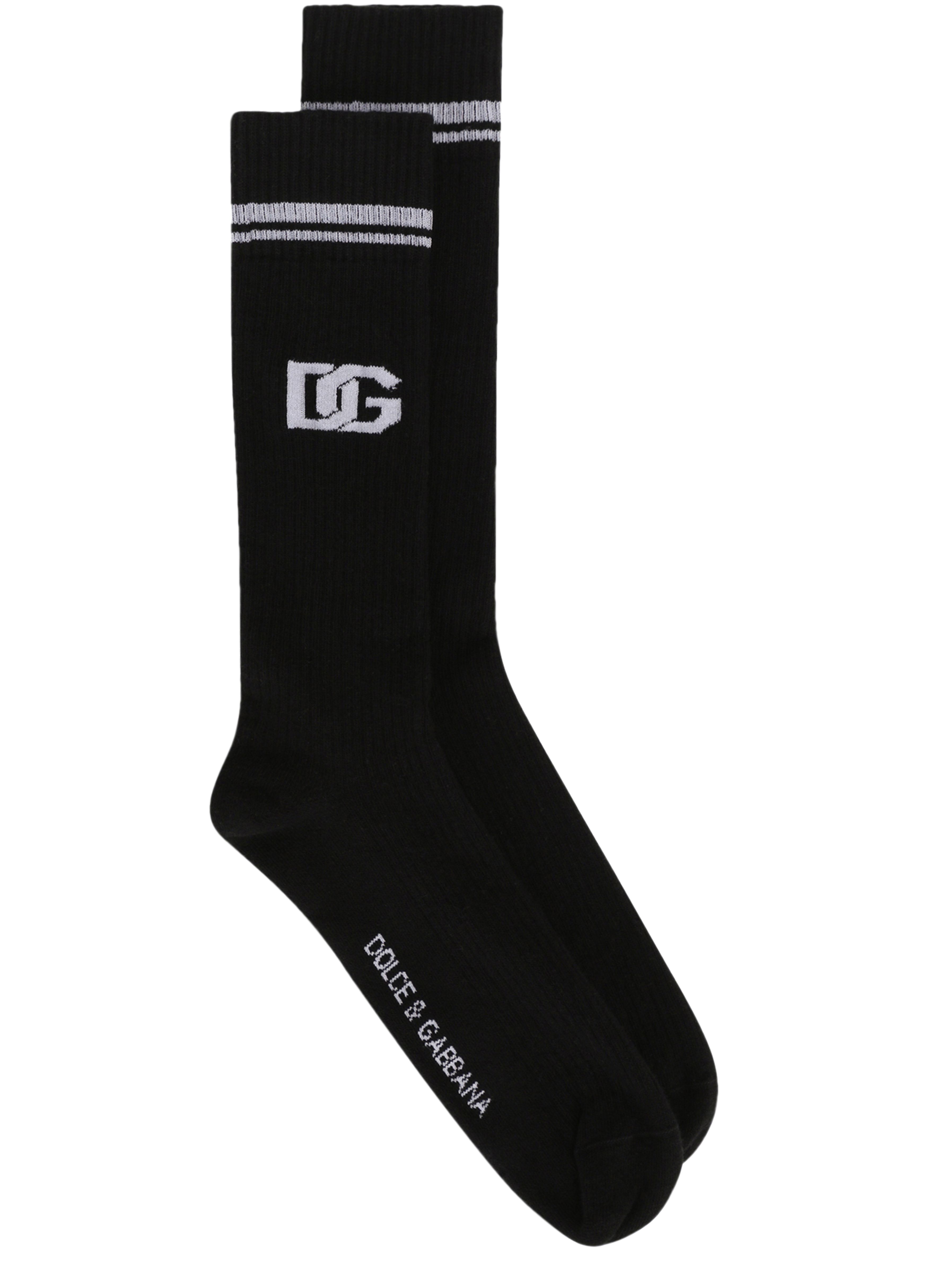 Dolce & Gabbana Cotton jacquard socks with DG logo