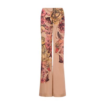 Alberta Ferretti Trousers in stretch poplin with Tattoo print