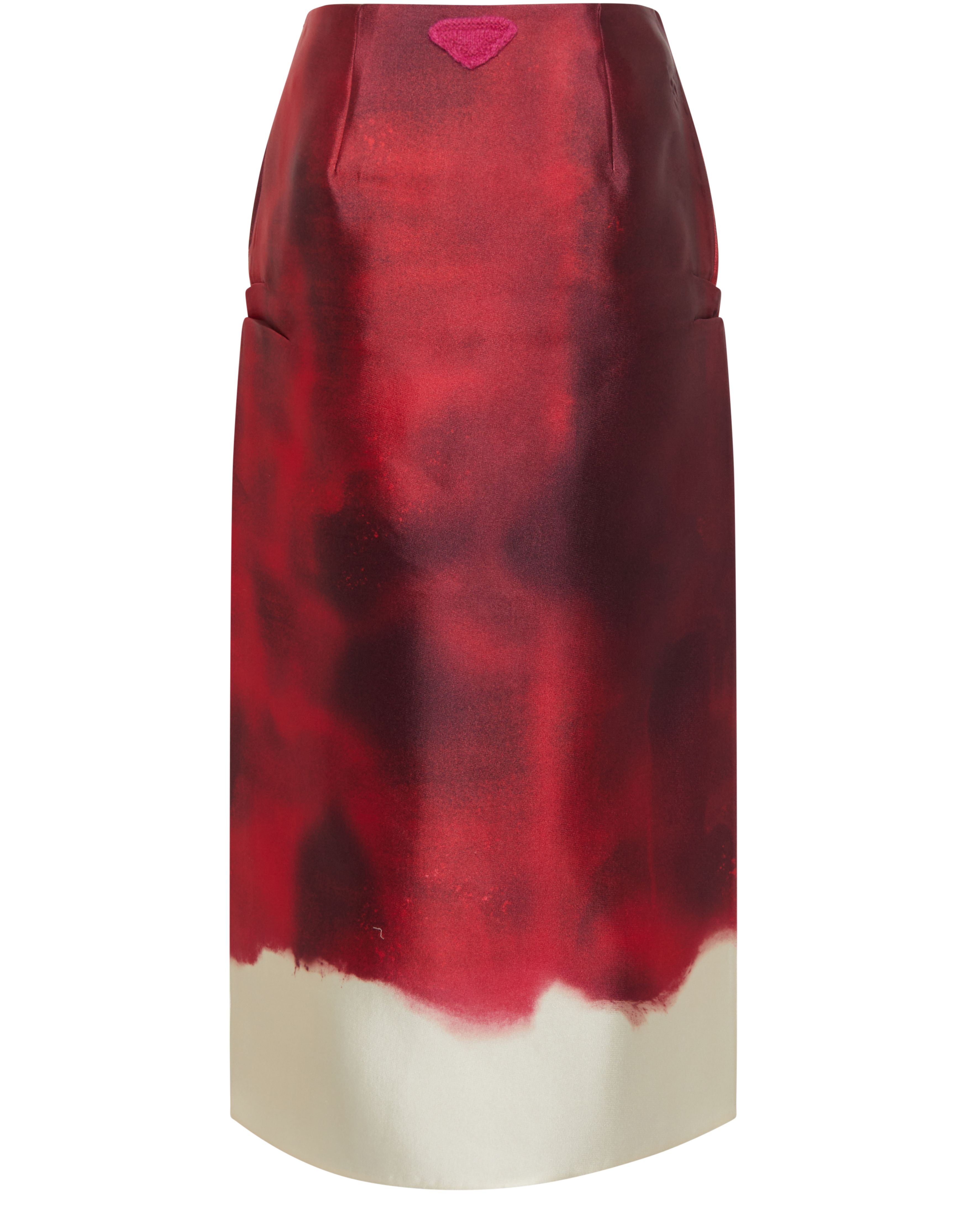 Prada Printed satin midi skirt with slit