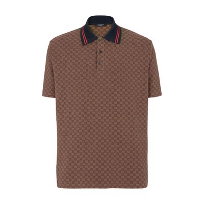 Balmain Mini monogram jacquard jersey polo shirt