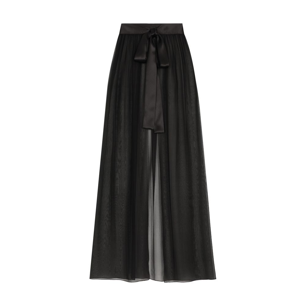 Dolce & Gabbana Silk chiffon long skirt with belt